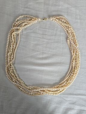 Multi-Strand Cream Faux Pearl Necklace - Elegant Women's Jewelry